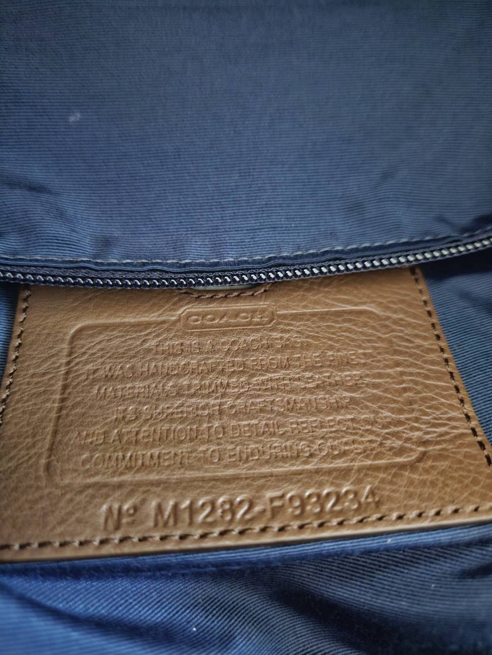 Coach Two-Tone Canvas Duffel Bag in Rust Red, Navy & Cream w/ Tolitery Bag - Picture 6 of 11